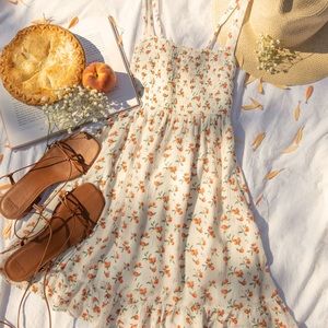 abercrombie peach print mini dress size S